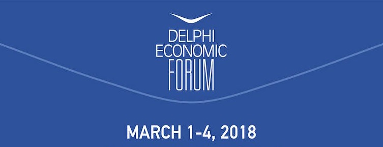 Συνομιλία του Κώστα Σημίτη με τον Παύλο Τσίμα στο 3ο συνέδριο του Οικονομικού Φόρουμ Δελφών